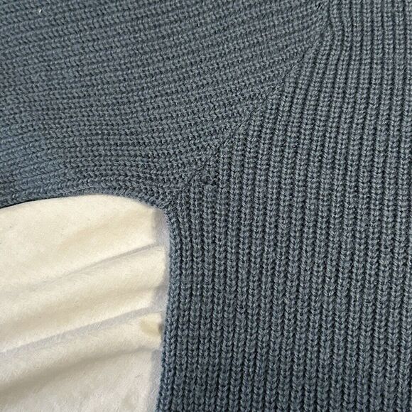 Vintage Wool Sweater Towne and King California Mens L V Neck Shawl Collar Blue - Picture 14 of 15